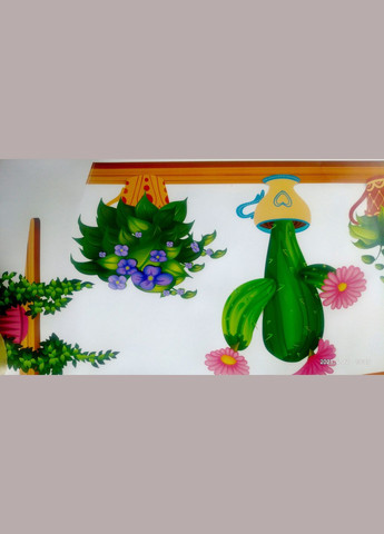 Вінілова наклейка на стіну 12 Квітків у вазонах (2 аркуші 30 х 90 см) Б259-1 No Brand (302678843)