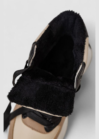 Кросівки жіночі зимові на хутрі, колір бежево-чорний, 248RXM19-93 Ager комбіновані зими (368828554)