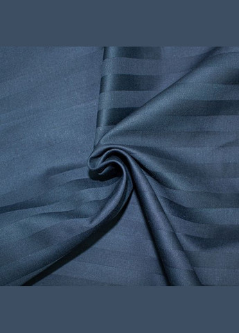 Євро комплект Постільної Білизни Страйп Сатин Dark Blue 200х220 Vital-Textile SPе-13 (331111736)