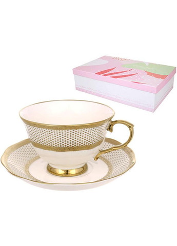 Чайный сервиз Афродита 6 фарфоровых чашек 240мл и блюдец для чаепития сервиз для 6 персон BonaDi (368982072)