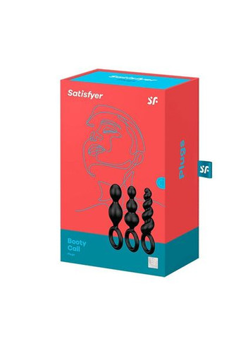 Набор анальных игрушек Plug black (set of 3) – Booty Call, макс. диаметр 3 см Satisfyer (371344078)