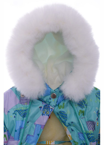 Комбінезон Трансформер на холлофайбері з принтом Совачок Євро м'ятний 92 см (36329) BABYKROHA (315423963)