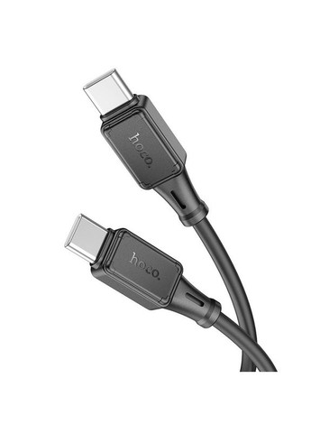 Кабель USB X101 Silicone Type-C ↔ Type-C 60W 1м Силіконовий провід для швидкої зарядки гаджетів Чорний Hoco (337179472)