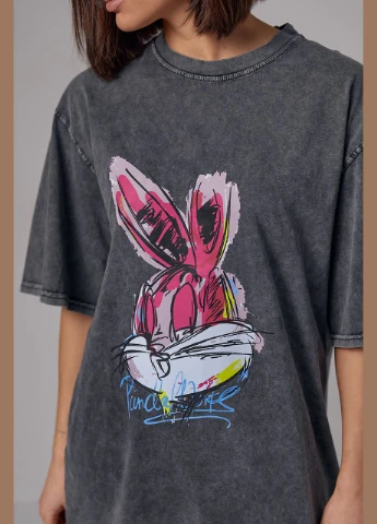 Трикотажная футболка тай-дай с принтом Bugs Bunny Lurex - (284116475)