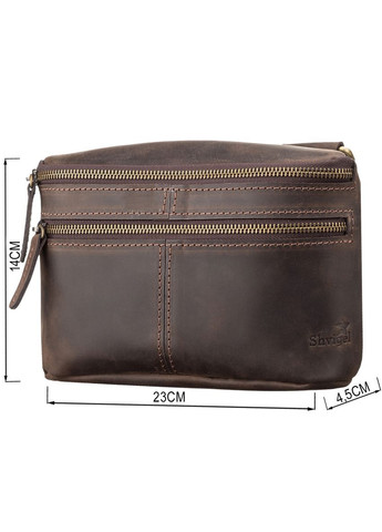 Мужская кожаная сумка для документов с карманами в винтажном стиле коричневая (sku_11094) No Brand (328922623)