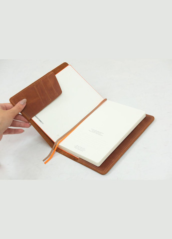 Шкіряна обкладинка для блокноту А5 Дизайн №11, натуральна Вінтажна шкіра, колір Коньяк Berty (299397132)