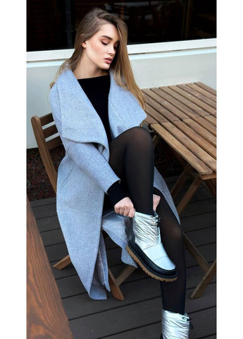 сріблясті No Brand Чоботи дутики жіночі зимові (369363681)