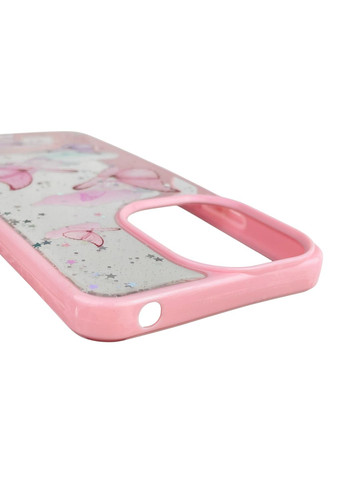 Чехол для Redmi 13C с блёстками с бабочками на сяоми редми 13с розовый Xiaomi (366388834)