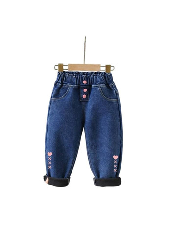 Джинси для дівчинки утеплені сині 10634 No Brand (311505136)