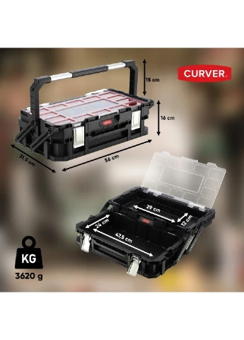 Ящик органайзер Keter Cantilever Connect 22" 14л ударостійкий пластик 22 контейнери No Brand Cantilever Connect 22″ (400718347)