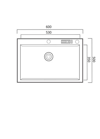 Кухонна мийка нержавійка 60х50 Handmade з підставкою для ножів (сифон круглий, 3,0/0,8) Platinum (291016244)