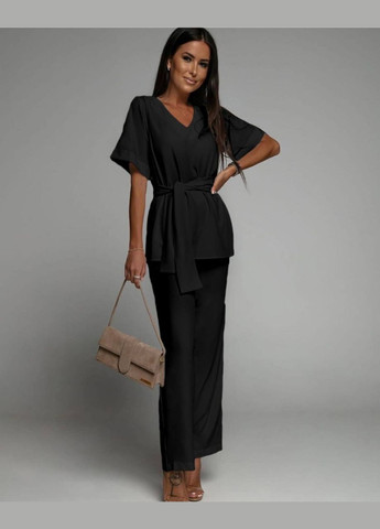 Женский костюм-двойка цвет черный р.50/52 453565 New Trend (286329973)