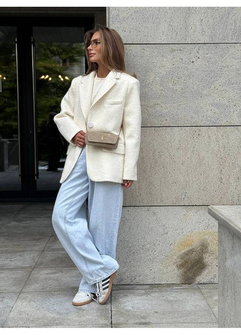 Молочный женский пиджак magic букле цвет молоко milirud -