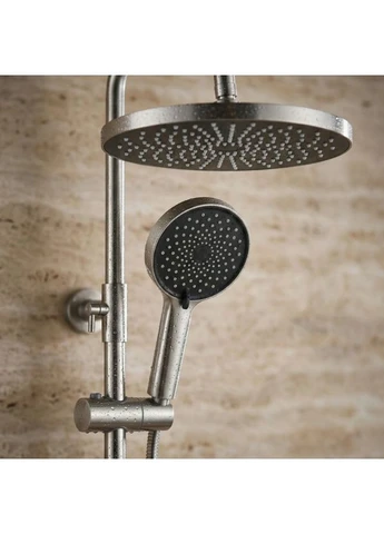 Душовий гарнітур LUNGO STRIPE NICKEL BRUSHED з виливом Rea (401870946)