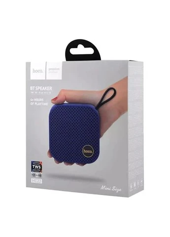 Портативна колонка HC22 5 Вт Bluetooth 5.2 USB AUX FM з акумулятором 1200 mAh синій пластиковий Hoco (380859414)