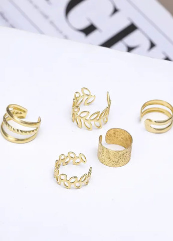 Набір сережки-кафи Золотий листок No Brand (314801122)