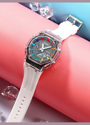 2100WTGY White-Grey SALE кварцевый спортивный, сasual Skmei (324089033)