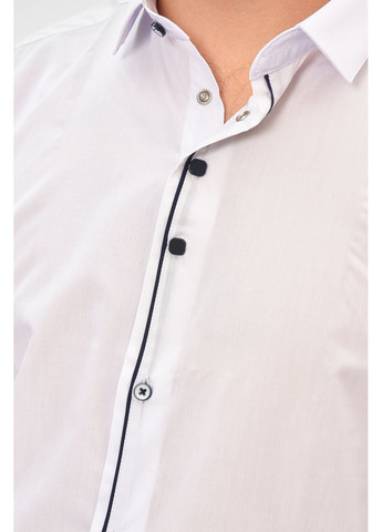 Сорочка чоловіча однотонна білого кольору Let's Shop (367582485)