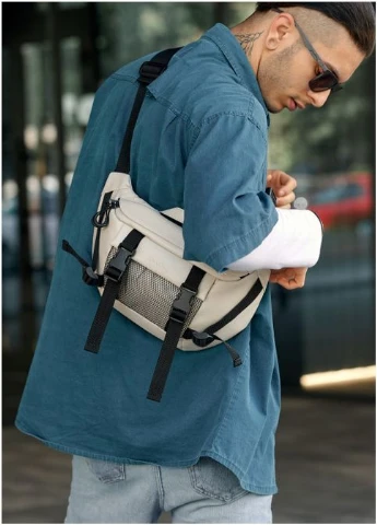 Большая сумка бананка через плечо и пояс кожаная водостойкая мужская Sambag (361669104)