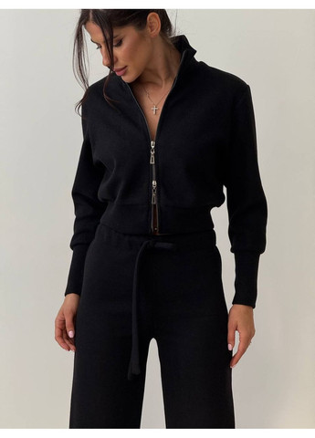 Жіночий костюм з ангори: укорочена кофта та широкі штани MonCher (360640769)