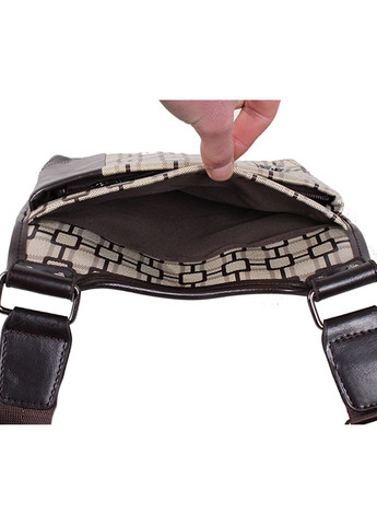 Мужская сумка из кожзама 303805 коричневая No Brand (370848314)