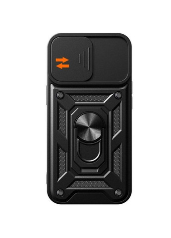 Чохол Shockproof для Apple iPhone 16 - протиударний, з підставкою і шторкою камери - Black Primo (369967413)