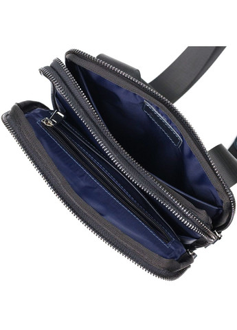 Стильная мужская сумка через плечо из натуральной кожи кросс боди синяя 22142 Shvigel (337350084)
