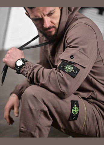 Стильний спортивний костюм чоловічий коричневий Stone Island (326990258)