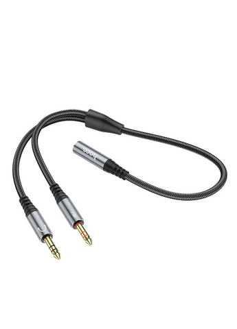 Кабель Audio Splitter UPA21 2-in-1 3.5 female to 2 male Цвет Серый Hoco (337994044)