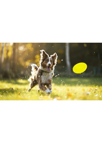 Игрушка для собак Силиконовый диск, фрисби, летающий, Ø17см, желтый Happet (353687490)