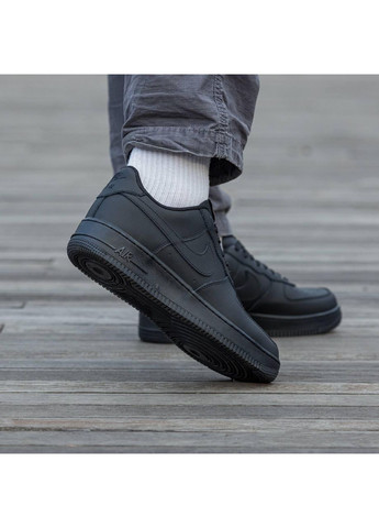 Чорні Осінні кросівки чоловічі Nike Air Force 1 Low 07 Premium Black CW2288 Найк Аір Форс 1