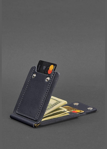 Чоловіче шкіряне портмоне 10.0 затиск для грошей темно-синій (A-027406) BlankNote (328444756)