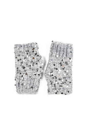 Митенки с пайетками женские шерсть серые ДАМИРА LuckyLOOK 580-831 (322790030)