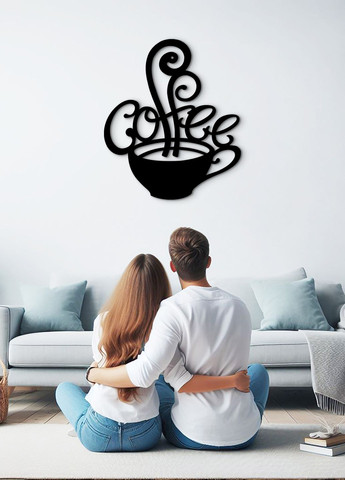 Современная картина на кухню, декоративное панно из дерева "Чашка кофе", стиль минимализм 20х23 см Woodyard (291843112)