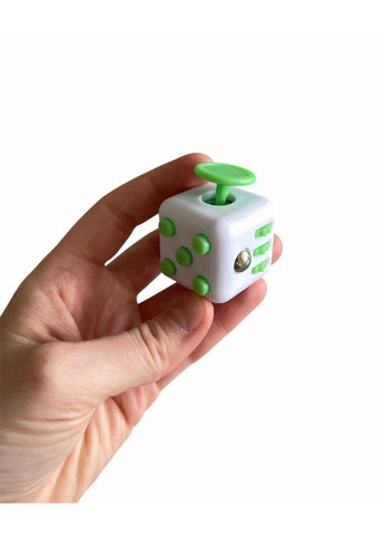 Фіджет куб / Fidget Cube / Антистрес кубик для дітей і дорослих — сенсорна фіджет-іграшка 6-в-1 біло-зелений No Brand (367621874)