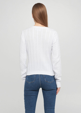 Белый демисезонный свитер женский - свитер hc8793w Hollister