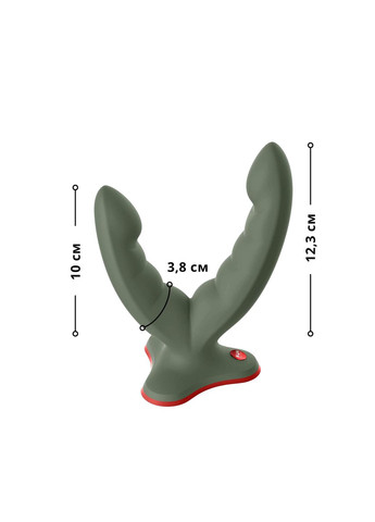 Подвійний фалоімітатор RYDE wild olive, гнучкі стовбури, присоска Fun Factory (315149408)