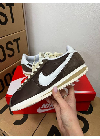 КРОССОВКИ ЖЕНСКИЕ NIKE CORTEZ BROWN НАЙК КОРТЕЗ No Brand комбинированные демисезоны (367170454)