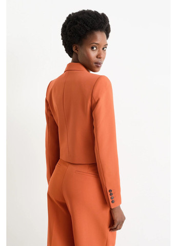 Оранжевый женский укороченый пиджак C&A однотонный - всесезон