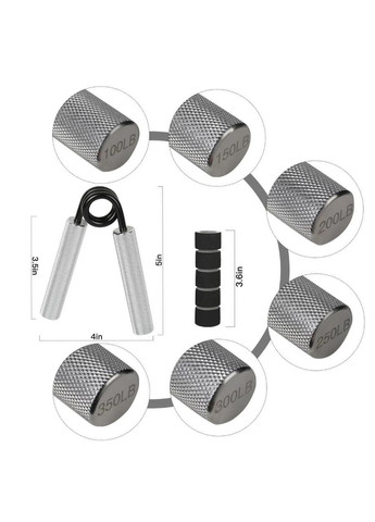 Кистьовий еспандер 200LB 90 кг металевий 4FIZJO для тренування хвату, зап’ясть та передпліччя No Brand (362682336)