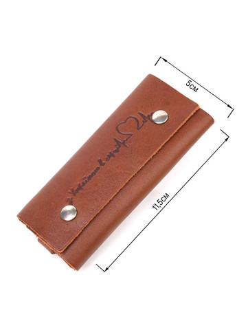 Чудова ключниця у глянцевій шкірі Серце 16721 Світло-коричнева Grande Pelle (331908328)