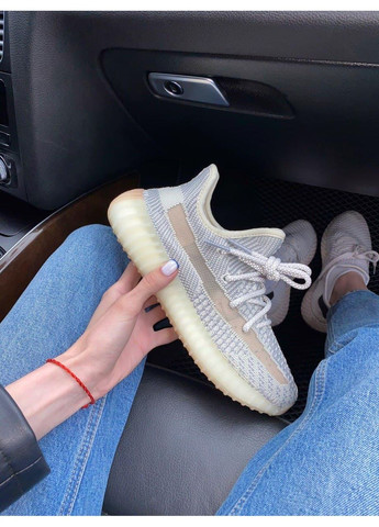 Сірі Осінні кросівки чоловічі adidas yeezy boost 350 v2 ludmark reflective laces адідас ізі буст No Brand