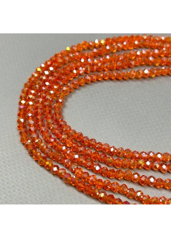 Намистини кришталеві рондель 4х3мм, нитка-130 шт, помаранчевий прозорий з АВ Plus-plus (354798974)