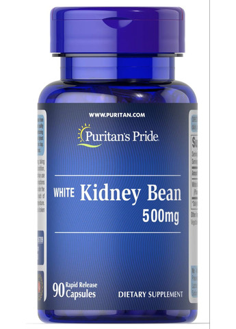 Белая фасоль Puritan's Pride White Kidney Bean 500 mg, 90caps Puritans Pride (291848543)