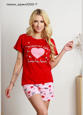 Прозорий жіночий комплект шорти з футболкой Pijamoni