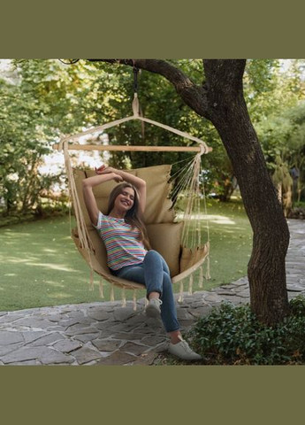 Бразильское кресло - гамак Boho Sois XXL бежевый Outtec (328446196)