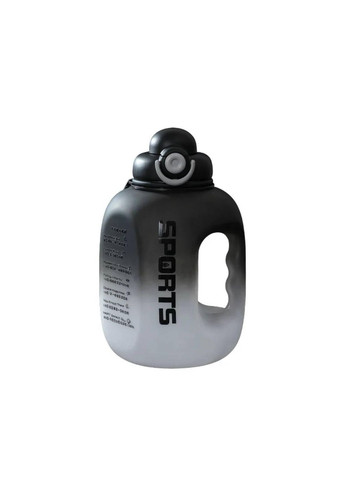 Чорна, ударостійка, спортивна пляшка для води, з соломинкою, з захистом поілки, 1600 мл. No Brand (278234409)