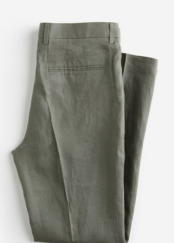 Серо-зеленые классические демисезонные брюки H&M