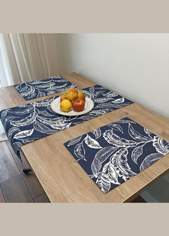 Декоративна доріжка на стіл темносиня водовідштовхувальна Наперон настільний бавовняний з тефлоновим просоченням 37х100 Maystat (305390408)