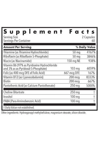 Комплекс витаминов В Vitamin B Complex 120 капс Allergy Research Group (357340140)